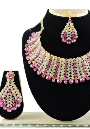 Picture of Fascinating Rosy Brown Necklace Set