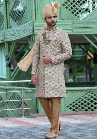 Picture of Admirable Silk Off White Sherwani