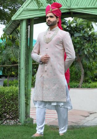 Picture of Splendid Silk Silver Sherwani