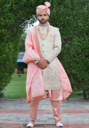 Picture of Exquisite Silk Off White Sherwani