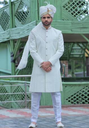 Picture of Enticing Silk Azure Sherwani