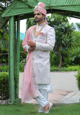 Picture of Grand Silk Off White Sherwani