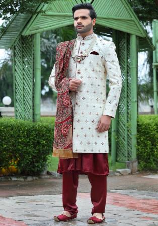 Picture of Gorgeous Silk Sea Shell Sherwani