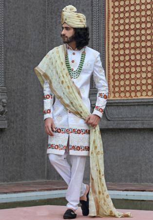 Picture of Admirable Silk White Sherwani