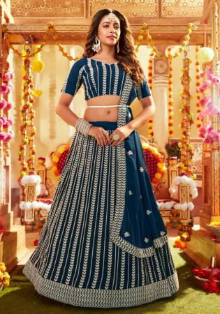 Picture of Taking Georgette Navy Blue Lehenga Choli