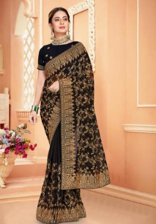 Picture of Enticing Georgette Black Saree