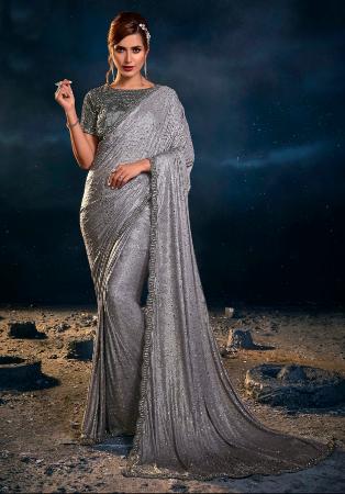 Picture of Beautiful Net Dim Gray Saree