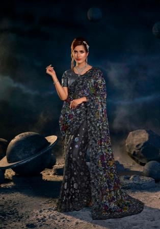 Picture of Resplendent Net Black Saree