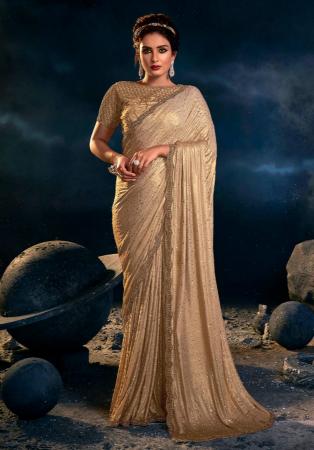 Picture of Comely Net Tan Saree