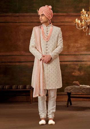 Picture of Bewitching Silk Tan Sherwani