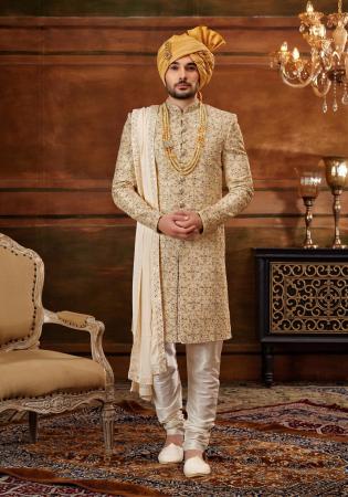 Picture of Radiant Silk Tan Sherwani