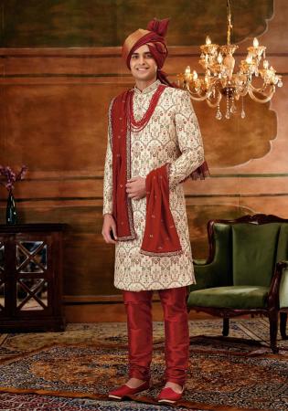 Picture of Beautiful Silk Tan Sherwani