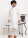 Picture of Elegant Silk White Kids Kurta Pyjama