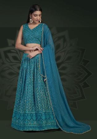 Picture of Taking Georgette Midnight Blue Lehenga Choli