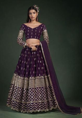 Picture of Charming Georgette Midnight Blue Lehenga Choli