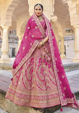 Picture of Sublime Silk Medium Violet Red Lehenga Choli