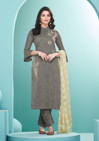 Picture of Elegant Cotton Grey Readymade Salwar Kameez