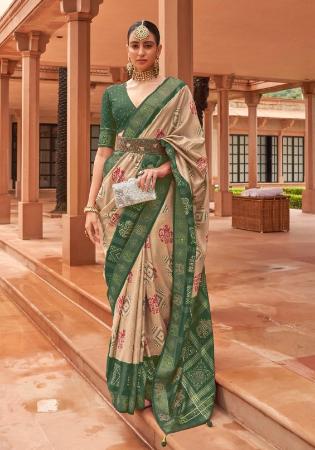 Picture of Beauteous Silk Dark Olive Green Saree