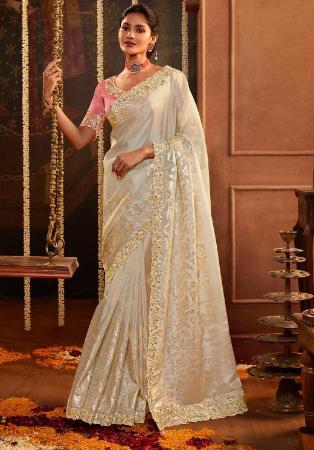 Picture of Shapely Silk Off White Saree