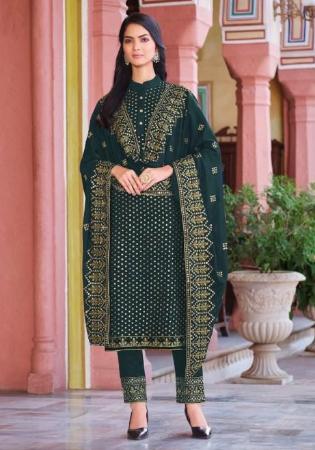 Picture of Georgette Dark Slate Grey Straight Cut Salwar Kameez