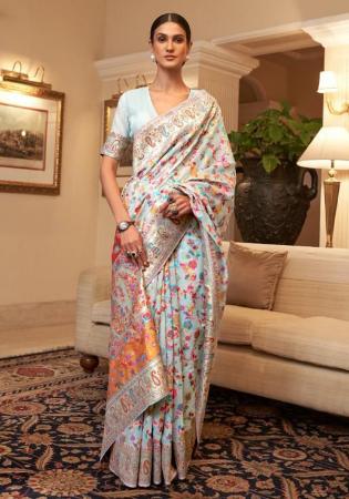 Picture of Gorgeous Satin Beige Saree