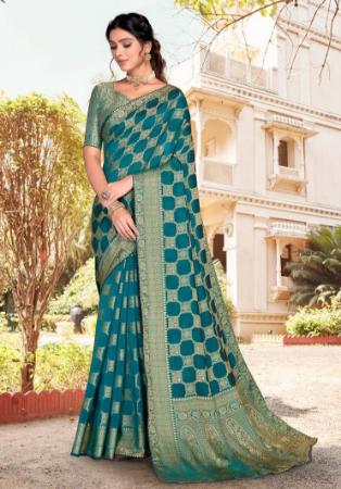 Picture of Elegant Silk Teal Saree