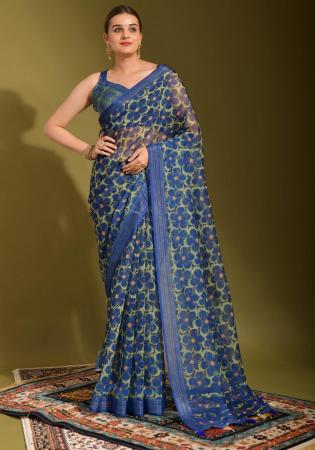 Picture of Sublime Linen Midnight Blue Saree