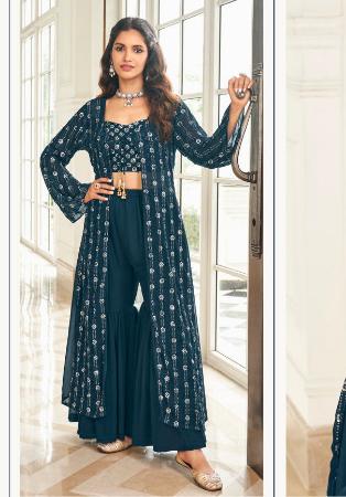 Picture of Georgette Midnight Blue Anarkali Salwar Kameez