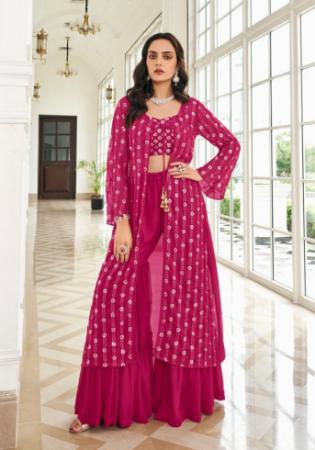 Picture of Nice Georgette Crimson Anarkali Salwar Kameez