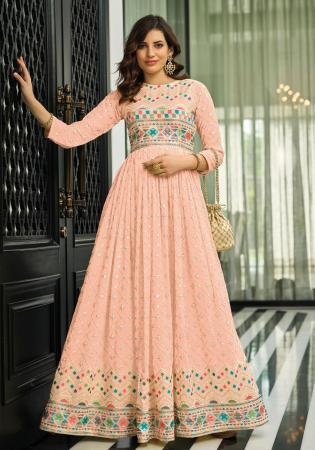 Picture of Magnificent Georgette Wheat Anarkali Salwar Kameez