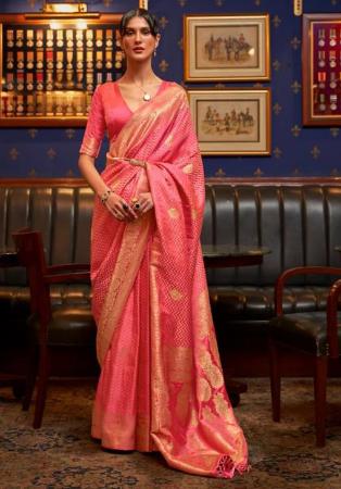 Picture of Magnificent Satin Salmon Saree