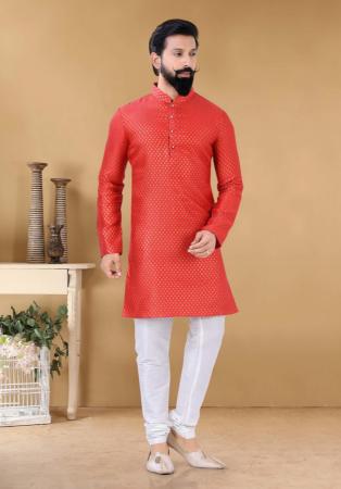 Picture of Enticing Cotton & Silk Crimson Kurtas