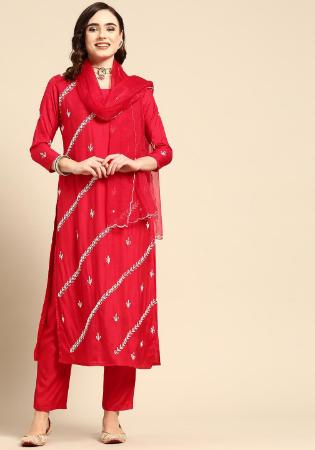 Picture of Beauteous Organza Crimson Kurtis & Tunic