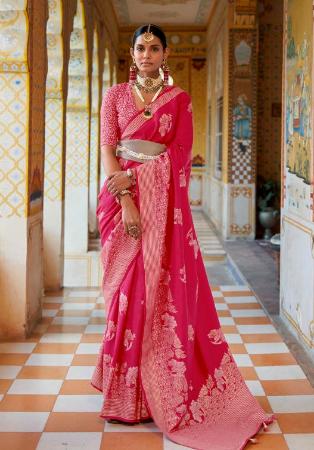 Picture of Well Formed Silk Pale Violet Red Saree