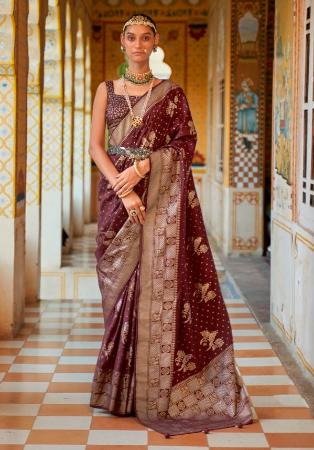 Picture of Delightful Silk Brown Saree