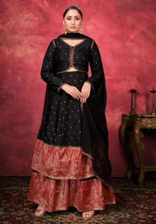 Picture of Wonderful Silk Black Readymade Salwar Kameez