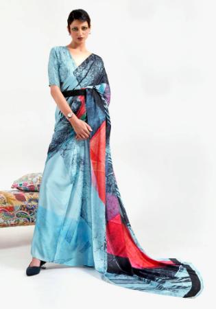 Picture of Resplendent Crepe Medium Aqua Marine Saree