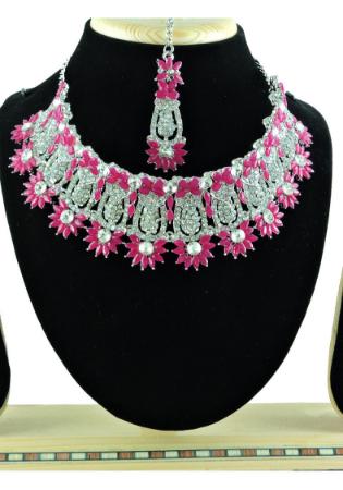 Picture of Delightful Indian Red Necklace Set