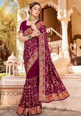 Picture of Beautiful Georgette Maroon Saree