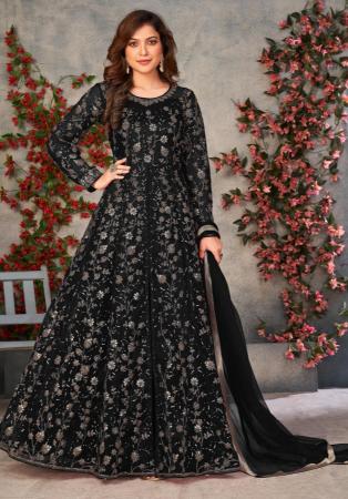 Picture of Marvelous Net Black Anarkali Salwar Kameez