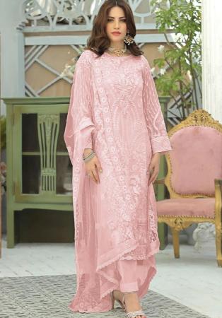 Picture of Enticing Georgette Plum Straight Cut Salwar Kameez