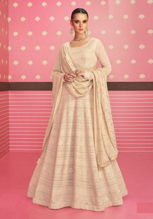 Picture of Wonderful Georgette Wheat Anarkali Salwar Kameez