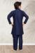 Picture of Graceful Silk Dark Slate Blue Kids Kurta Pyjama