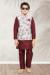 Picture of Lovely Silk Maroon Kids Kurta Pyjama