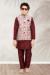 Picture of Lovely Silk Maroon Kids Kurta Pyjama