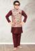 Picture of Pleasing Silk Maroon Kids Kurta Pyjama