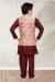 Picture of Pleasing Silk Maroon Kids Kurta Pyjama