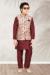 Picture of Pleasing Silk Maroon Kids Kurta Pyjama