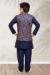 Picture of Superb Silk Midnight Blue Kids Kurta Pyjama