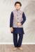 Picture of Nice Silk Navy Blue Kids Kurta Pyjama